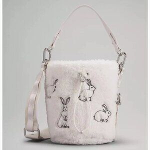 Lululemon Lunar New Year Crossbody Fleece Rabbit Plush Embroidery Bucket Bag